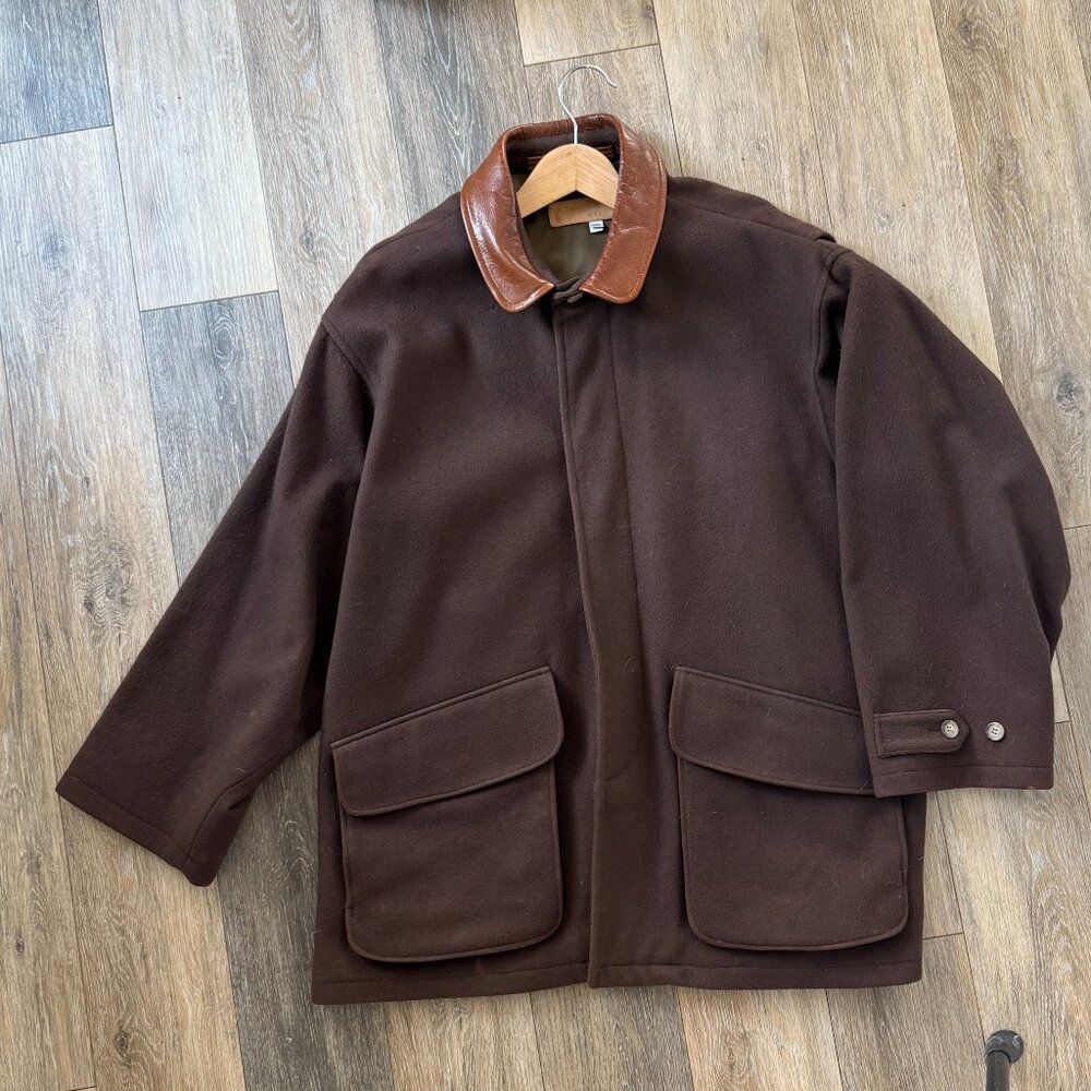 McKenzie Tribe Wool and Leather Coat Men's XL, USA